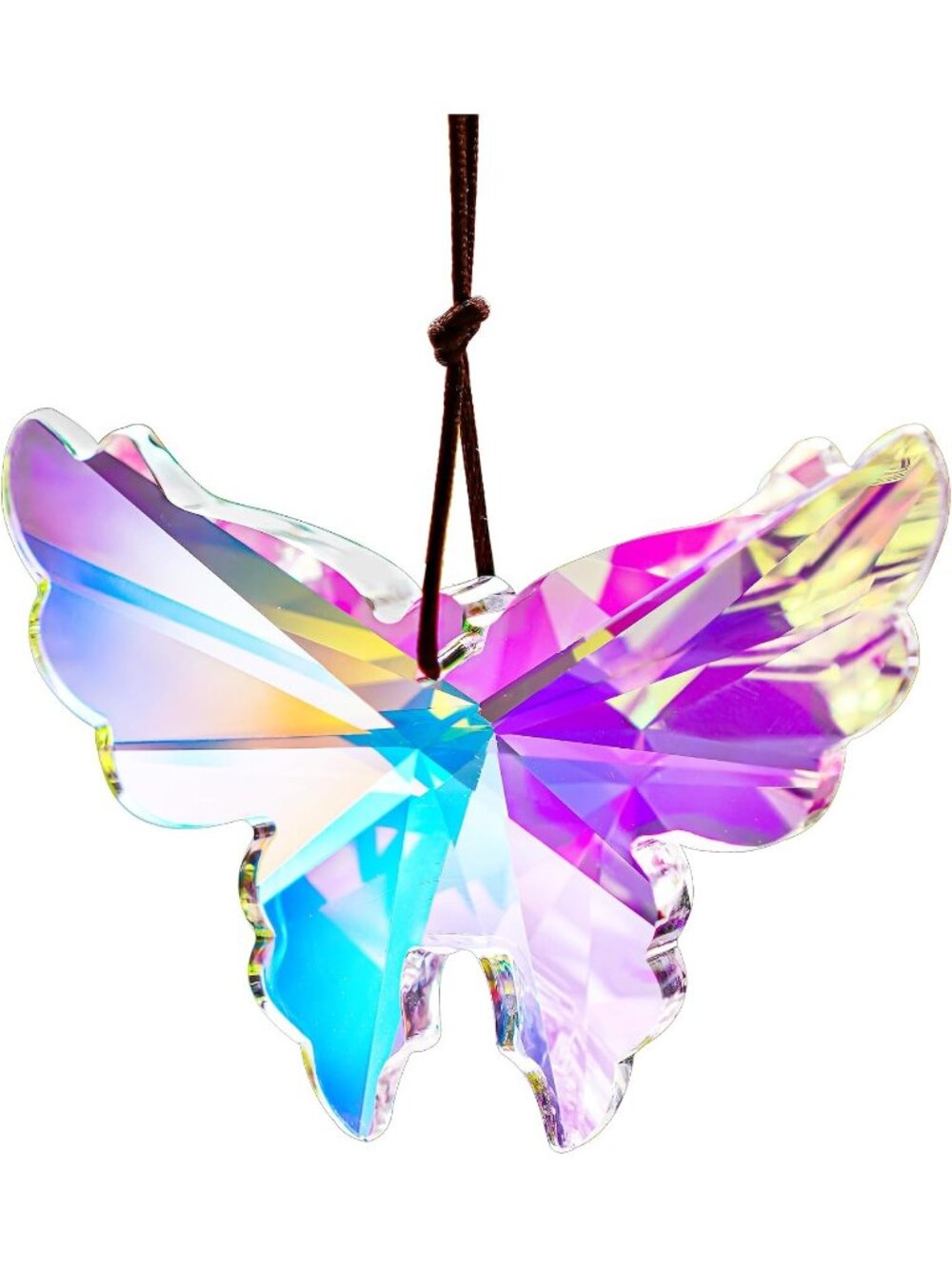 New 76mm AB Crystal Butterfly Prism Suncatcher Window Hanging Decor